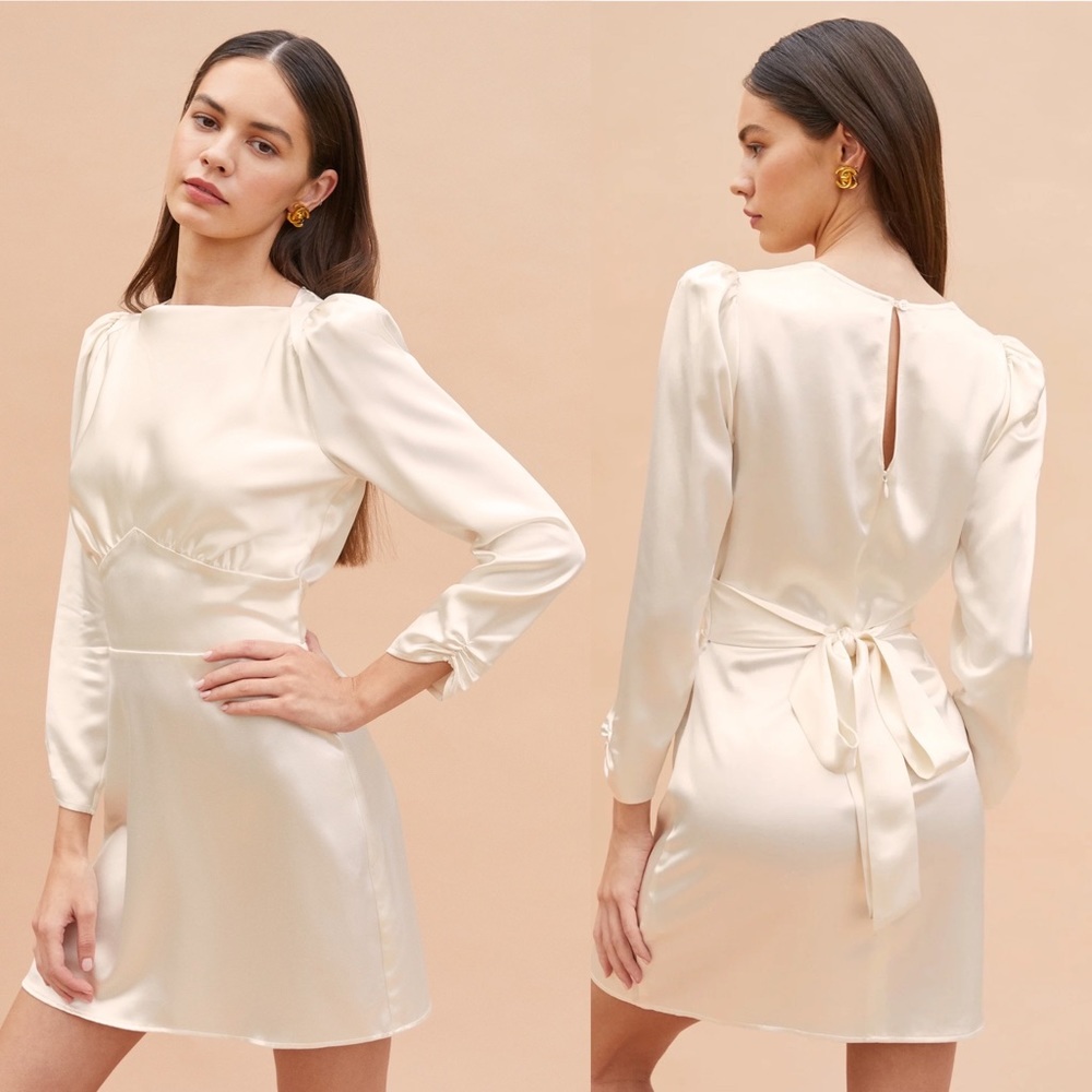 Reformation | NWT Ivory Rudi 100% Silk Dress Size: 6
